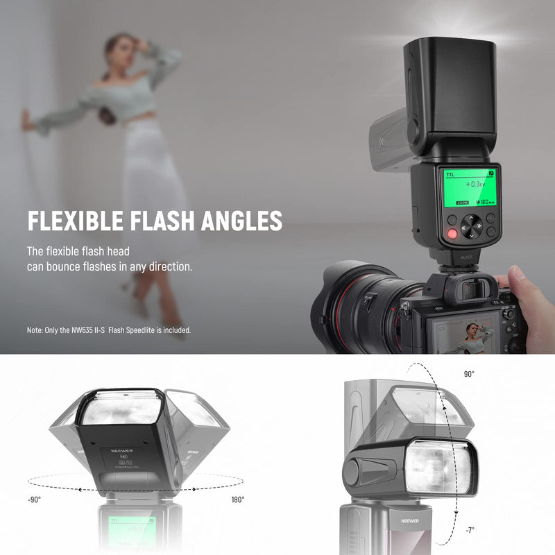 NEEWER NW635II-S TTL Camera Flash Speedlite with Soft Diffuser, Compatible with Sony A9 II A9 A7R V A7R IV A7 IV A7R III A7S III A7 III A7S II A7R II A7S A7 A7C A1 A6600 A6500 A6100 A6000 A99 A350