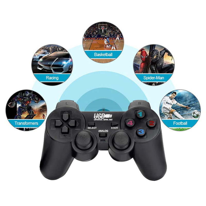USB Wired Game Controllers for PC/Raspberry Pi Gamepad Remote Dual Shock Joysticks Joypad for PC(Windows 11/10/8/7) & Steam/Roblox/RetroPie/RecalBox