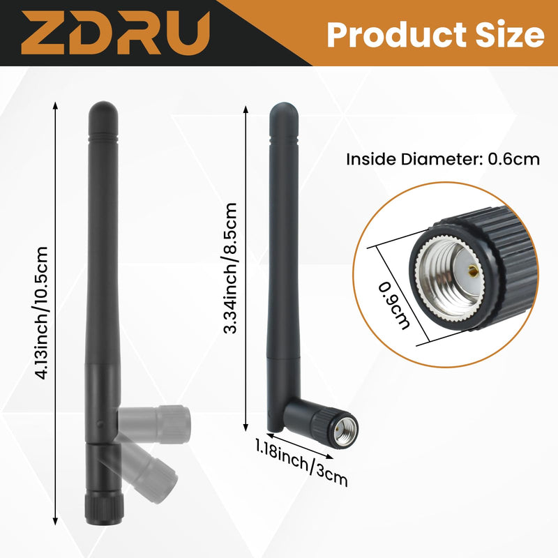 4 Pack 2.4GHz / 5.8GHz Dual Band WiFi Antenna, 3dBi MIMO RP-SMA Male Antenna