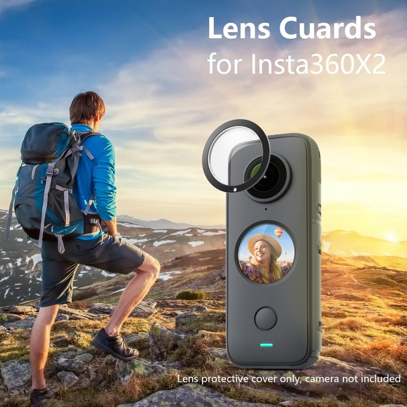[AUSTRALIA] - Lens Guard for Insta360 one X2, Lens Protector Removable PC Protective Lens Cover for Insta 360 one X2 Accessories(2 sets - 4 pcs) 