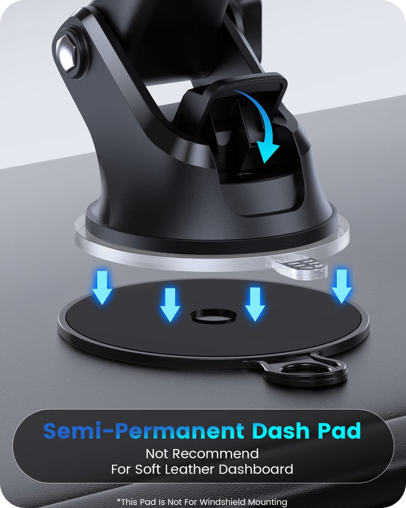[AUSTRALIA] - OQTIQ 3-in-1 Suction Cup Phone Holder for Windshield/Dashboard/Air Vent with Strong Sticky Gel Pad, Compatible with iPhone, Samsung & Other Cellphone Black 