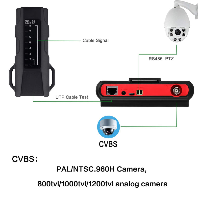 Wrist CCTV Tester, Portable Camera Tester CVBS Analog Tester4.3" TFT Color LCD CCTV Video Audio Security Surveillance Camera Tester（6300）
