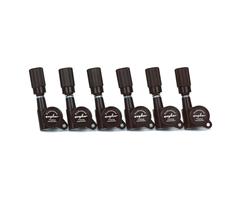 Guyker Guitar Locking Tuners (6 for Right) - 1:18 Pro Lock String Tuning Key Pegs Machine Head Set Replacement for ST TL SG LP Style Folk Classical Acoustic Electric Guitar (GK11SP, Black) 6 for Right
