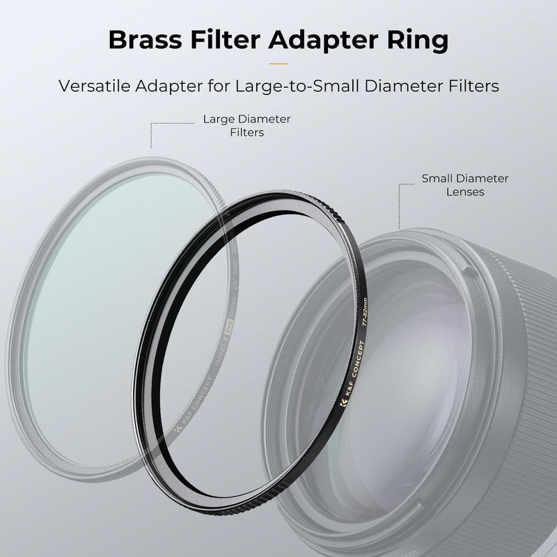 [AUSTRALIA] - K&F Concept 58mm to 67mm Step-Up Lens Filter Adapter Ring CNC Machined Brass Filter Adapter Rings, for 58mm Lens Install 67mm Filter 58-67mm 