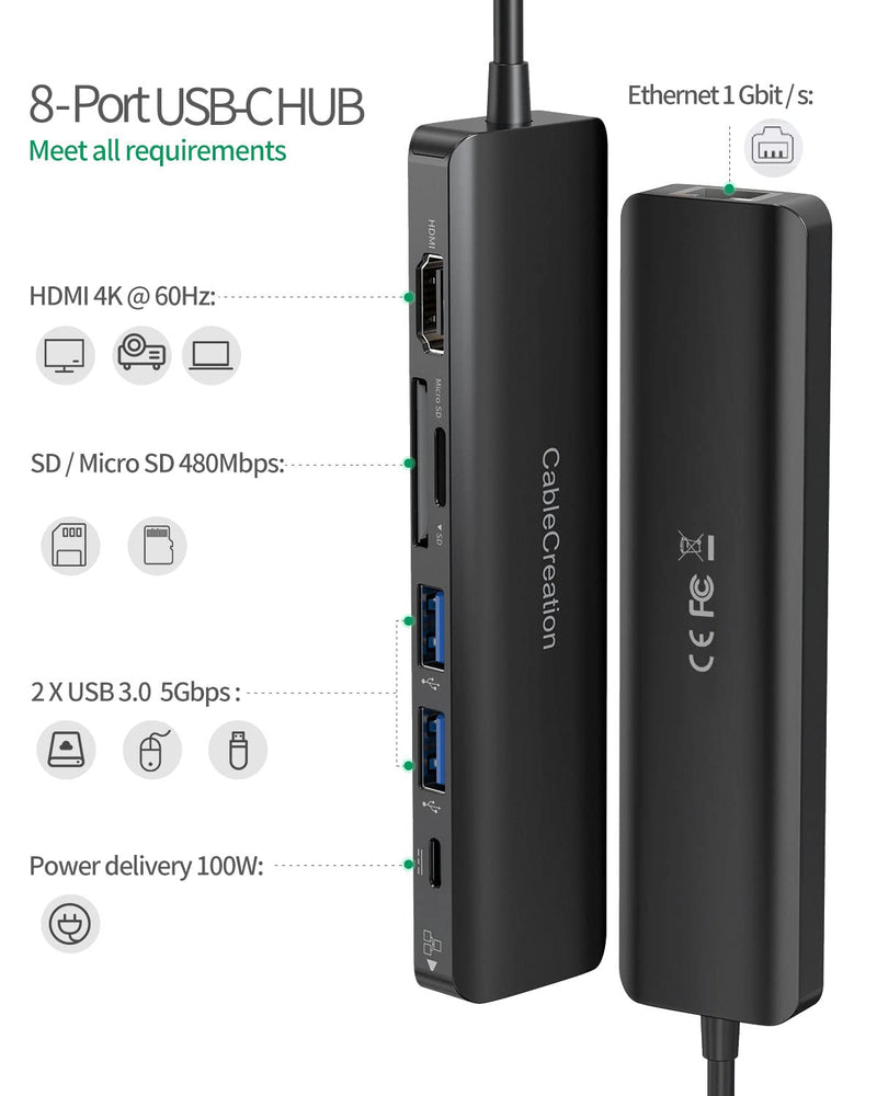 CableCreation 5-in-1 USB-C Hub Bundle with 7 in 1 USB C Hub