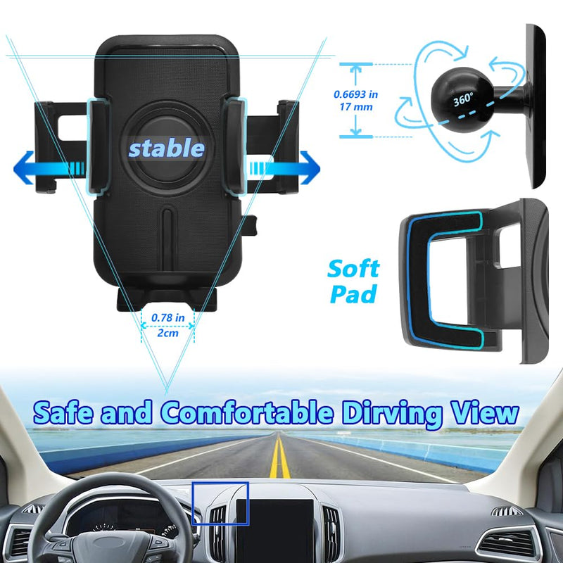 WAAPAK Car Phone Holder Mount 2015-2024 Ford Edge Auto Accessories Interior Decoration Smartphone Thick Case Cradles Navigation Bracket iPhone