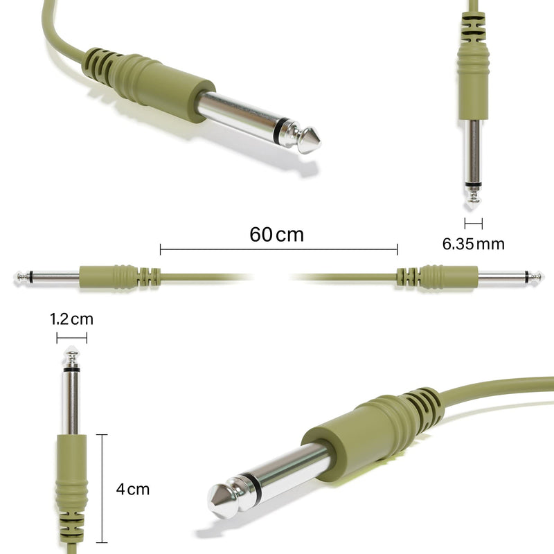 Mono Instrument Guitar Cable - Patch Lead TS 6.35mm 1/4" - Eurorack Synth Synthesizer [6B-Pack | 60 cm - 23.62"] 60 cm - 23.62" 6B-Pack