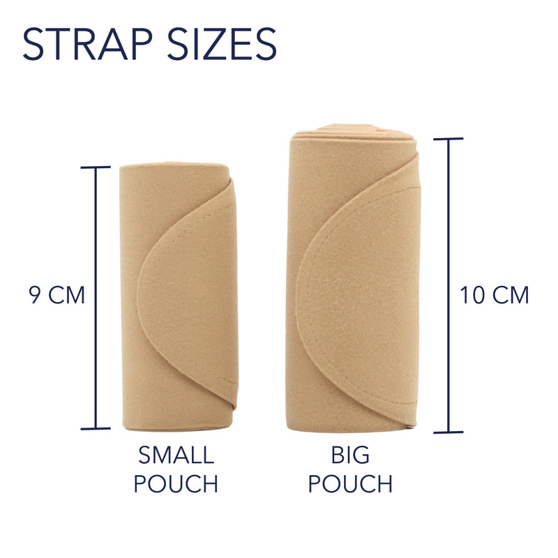 URSA Waist Strap - Ultra Slim, Breathable & Stretchy Microphone Transmitter Straps. Compatible with Most Transmitter/Receivers (Brown, Medium Waist - Big Pouch)