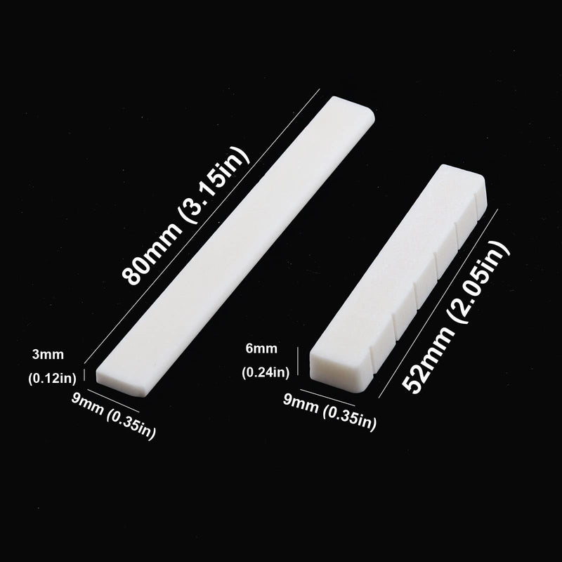 [AUSTRALIA] - Mr.Power 6 String Guitar Bone Bridge Saddle and Nut Made of Real Bone (For classic) For Classic 
