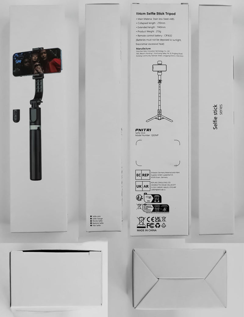 Selfie Stick Tripod with Light, 45'' Selfie Stick with Wireless Remote, Portable Phone Tripod Compatible with iPhone 15 Pro Max/15/14 Pro/14/13, Samsung S22/ S23 Ultra/Android Smartphone Black