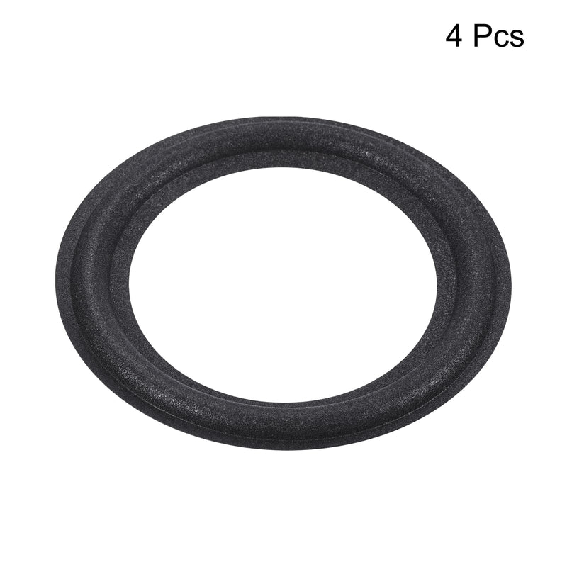 MECCANIXITY Rubber Speaker Foam Edge Surround Rings 4.5 Inch 76mm x 116mm Perforated Subwoofer Rings Replacement Parts for Speaker Repair or DIY Black 4 Pcs