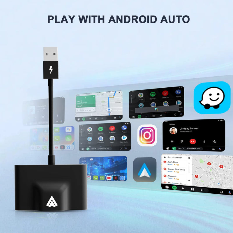 Android Auto Wireless Adapter for OEM Factory Wired Android Auto Cars Plug & Play Easy Setup Wireless Android Auto Dongle for Android Phones Converts Wired Android Auto to Wireless (Black) Black