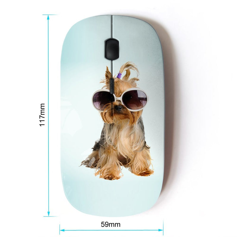 KOOLmouse [ Optical 2.4G Wireless Mouse ] [ Yorkshire Terrier Sunglasses Dog Puppy ]