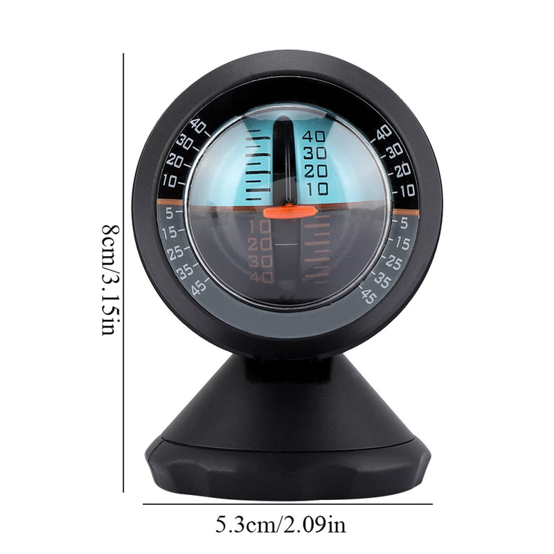 Leopacat Car Inclinometer Level, 360 Degree Rotating Compass Automotive Slope Indicator Meter Levels Tilt Gauge Balancer High Sensitivity Measure Road Safety Outdoor Instrument with Adhesive
