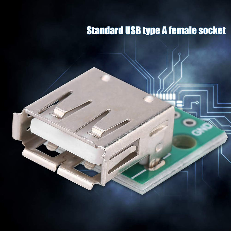 USB Female Breakout Board, 10Pcs Type A USB Female Socket Breakout Board 2.54mm Pitch Adapter Connector DIP Socket