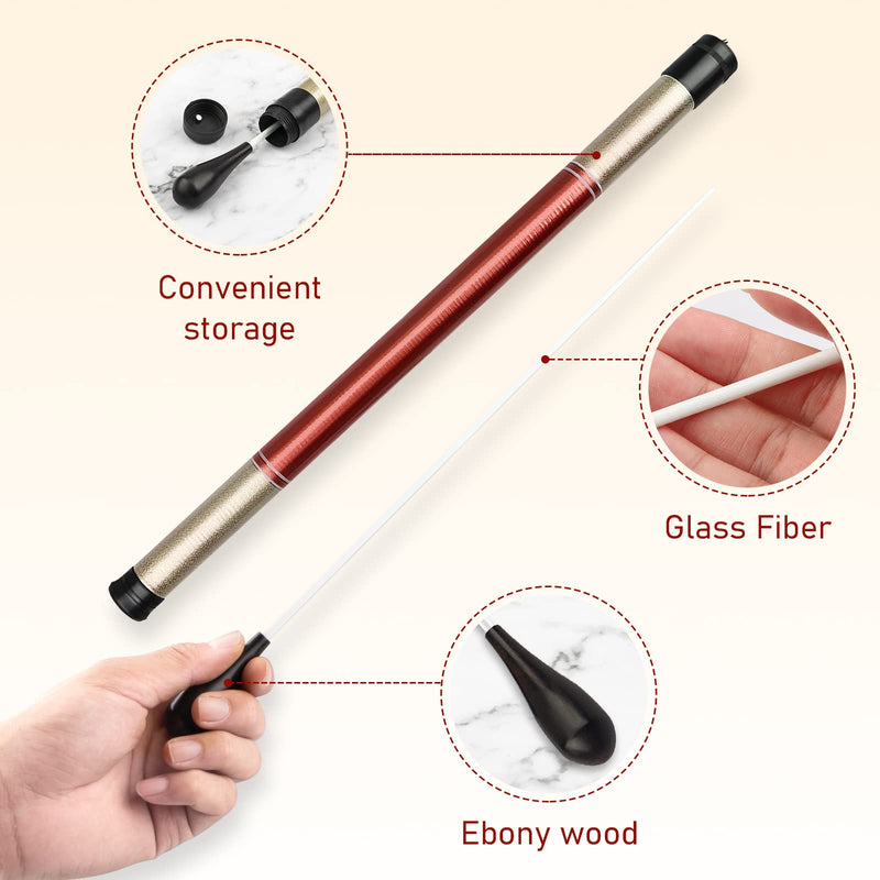 [AUSTRALIA] - Conducting Baton, Conductor Baton, Music Baton, Orchestra Baton With Storage Cylinder Ebony Handle, Music Baton for Choral Orchestral Concerts (Ebony Handle) 