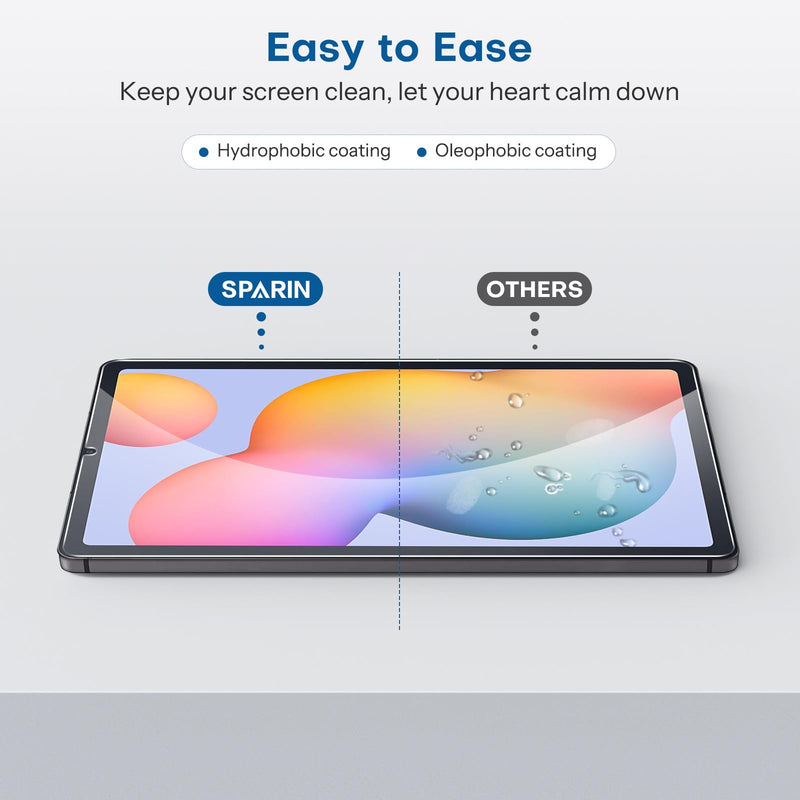 SPARIN Screen Protector for Samsung Galaxy Tab S6 Lite 10.4 Inch(2024/2022/2020), 3 Pack 9H Hardness Tempered Glass with S Pen Compatible, Scratch Resistant, Bubble Free