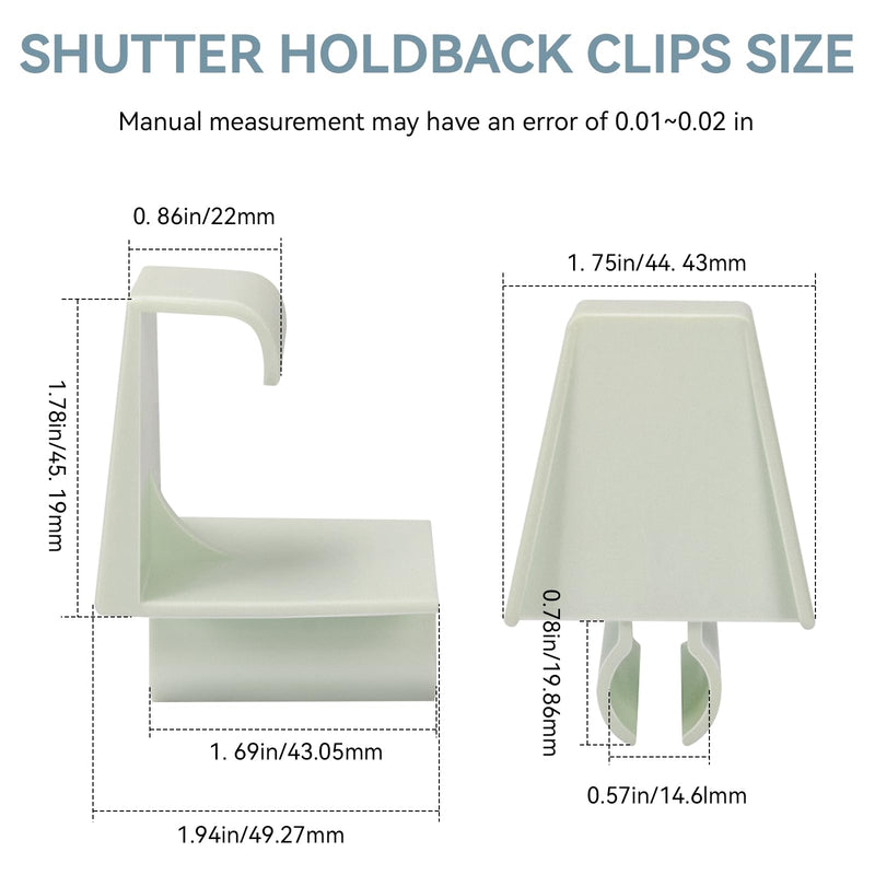 [AUSTRALIA] - HV Shutter Holdback Clips, Heavy Duty Hurricane Storm Accordion Shutters Hardware Window Locking Clip, Accordion Hurricane Window Clips Suitable for 1/2" Accordion Shutter Track, 4 Pack(White) 