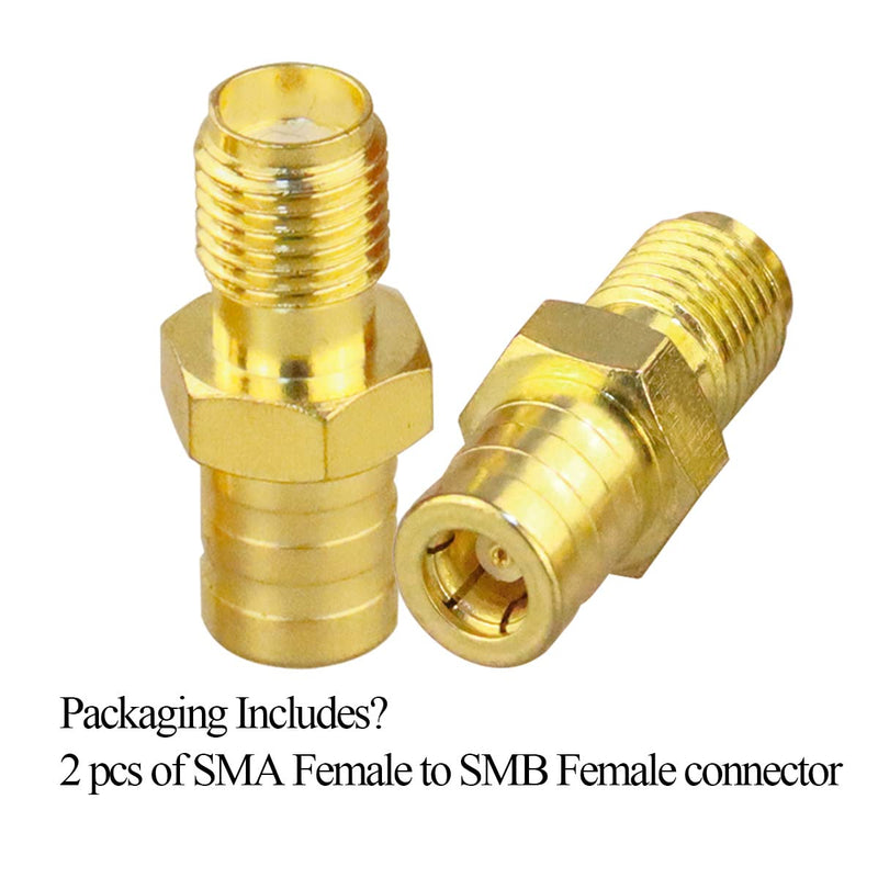 TUOLNK SMA to SMB Adapter SMB Female to SMA Female Coax Connector for Coaxial Cable Radio Antenna 2pcs SMA Female to SMB Female