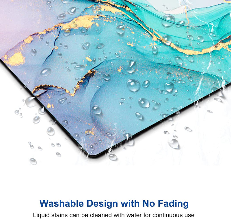 Armanza Mouse Pad, Cyan Blue Marble Mouse Pad, Washable Square Cloth Mousepad for Office Laptop, Non-Slip Rubber Base Mouse Pads for Wireless Mouse, Computer Mouse Pads for Desk 01 Marble
