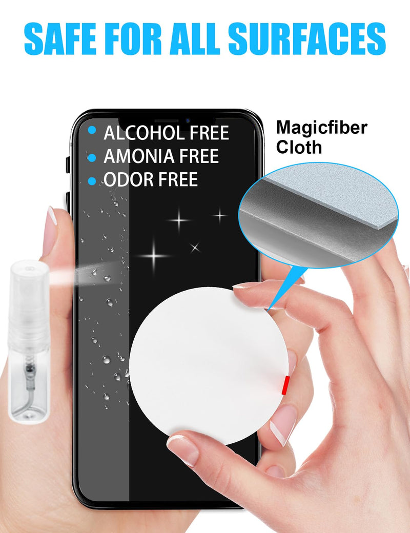 Tounee Keyboard Cleaner Kit, Electronics Cleaning Kit with Retractable Big Brush, Portable, 20 in 1 Multi-Tool Kit for Phones, Tablet, Computer, PC Monitor,TV Camera Lens with 2.5ml Mist Spray (White) White
