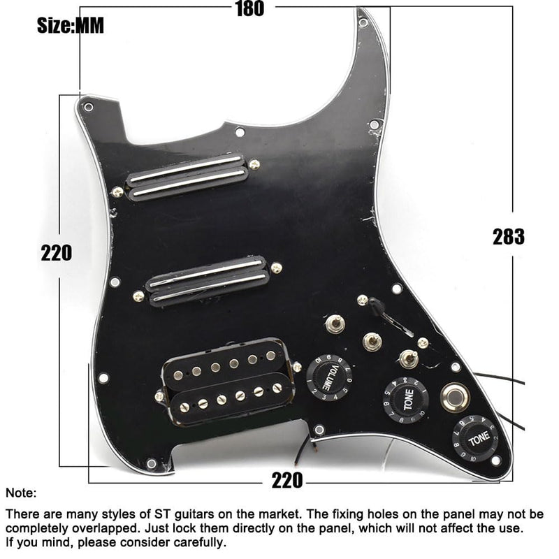 [AUSTRALIA] - Humbucker Electric Guitar Pickguard Pickup with Singlecut Wiring Loaded Prewired Pickguard SSH Guitar Pickguard Swith Control Scratchplate Assembly for Fender Strat Guitar (Right Hand-Black-Black) Right Hand-Black-Black 