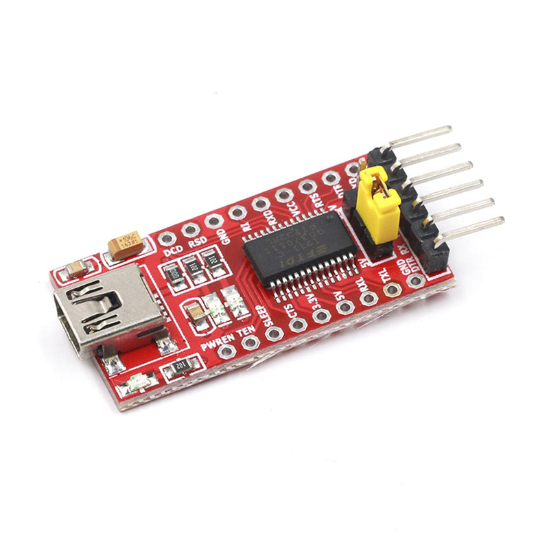 10-Pack FT232RL Mini USB to TTL Serial Converter | 3.3V/5.5V operating voltage, for serial communication and microcontroller programming projects