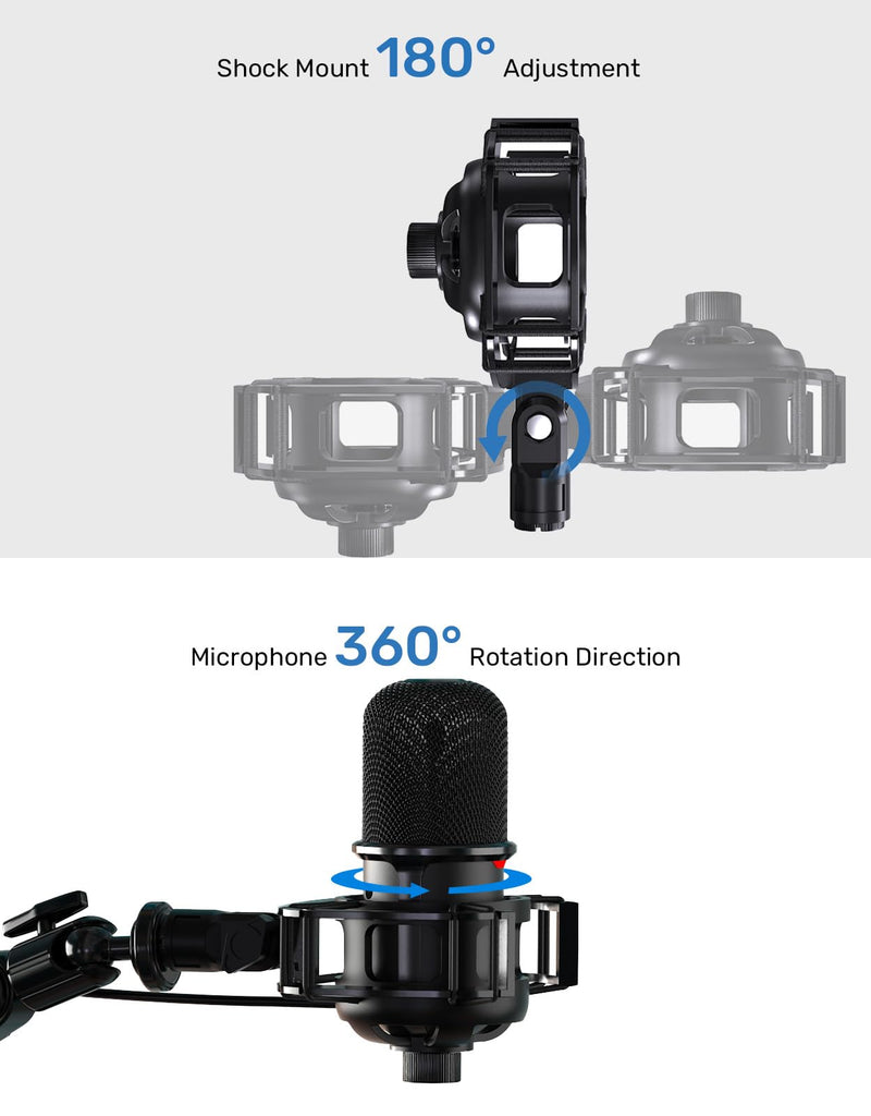 Custom Built for HyperX SoloCast Shock Mount, 2025 Upgrade Anti-Vibration Suspension Elastic Shock Mount Holder Clip Mics Stand Compatible with SoloCast Microphone