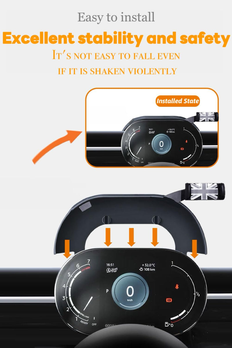 Persevere Car Phone Holder for Mini Cooper F54 F55 F56 F57 with Control Display Dashboard, 360° Rotatable Phone Mount for All 4-6.9 Inches Smartphones, Right (Not Supported All Countryman F60/R61) F54 F55 F56 F57 (Manual, Right)