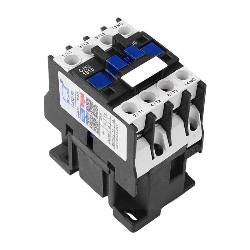 Buyweek AC Contactor 3P Motor Contactor CJX2-1810, AC Contactor 220 V, 50/60 Hz, Air Switch, Industrial Protection Against Leaks, Special Thickened Silver Point