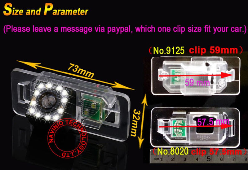 with 8LED Waterproof Car Rear View Backup License Plate Light Camera Night Vision for BMW X /1/3/5 Series E90 E91 E92 530I 530Li 320i 328i/X1 X3 X5 X6 M3 M1 E39 E46 E91 E88 E53 With 8 LED camera
