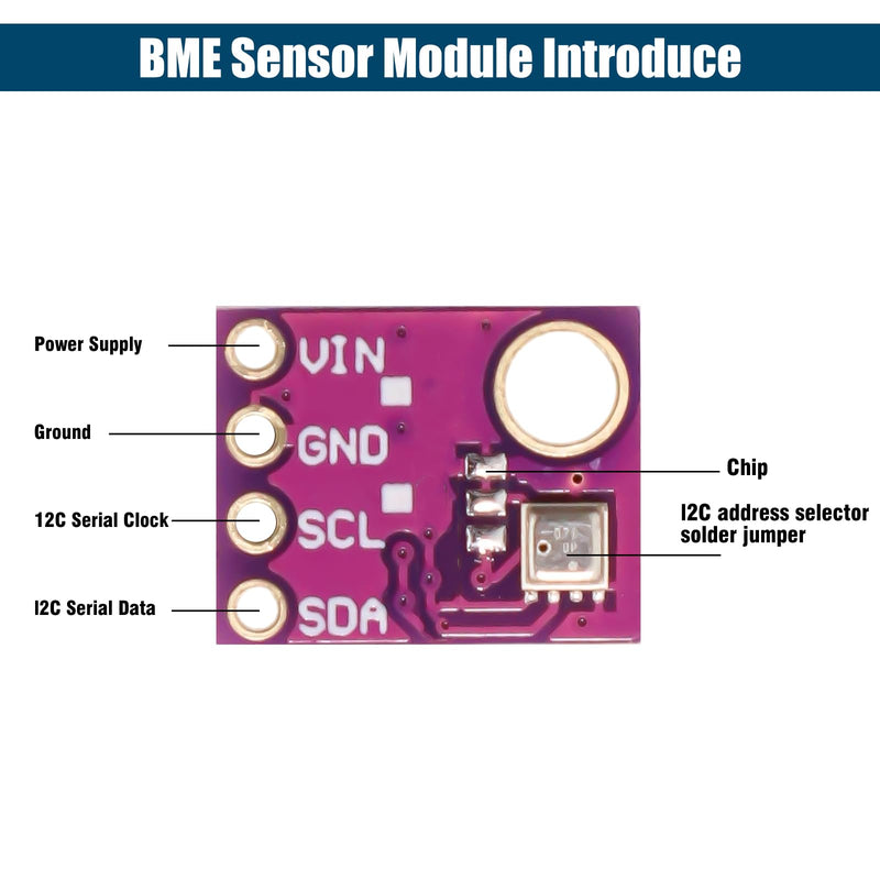 BME 5V Altimeter Module Binghe Pack of 2 BME High Precision Atmospheric Pressure Sensor Module IIC I2C SPI Interface DC 1.8-5V Compatible with Arduino Rasp-Pi