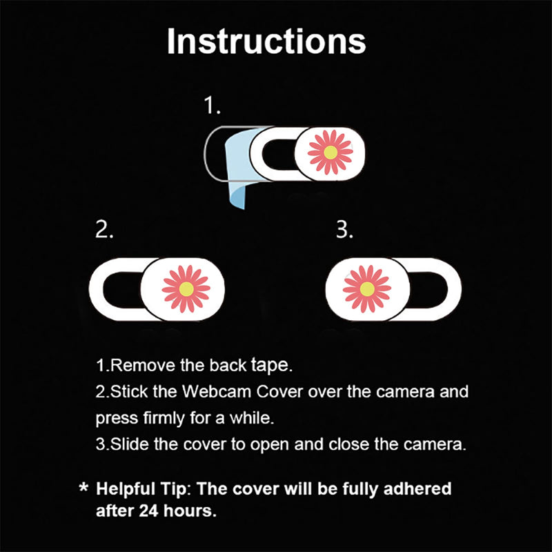 Laptop Camera Cover Slide Cute Ultra Thin Webcam Cover Phone Camera Blocker to Protect Privacy for Computer, iPhone, Desktop, Tablet, Chromebook, PC - Daisy