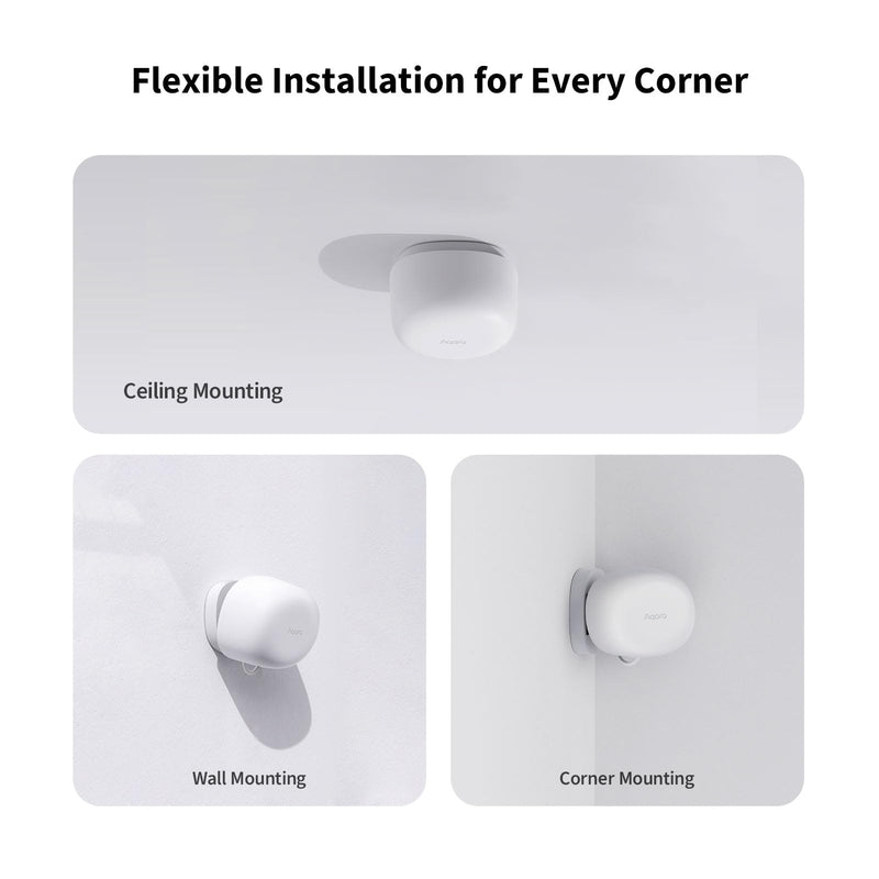 Aqara Presence Sensor FP1E Zigbee 3.0, Requires Aqara HUB, mmWave Radar Wired Motion Sensor, AI Spatial Learning, Supports HomeKit, Alexa, Google Home, SmartThings, Matter Over Bridge