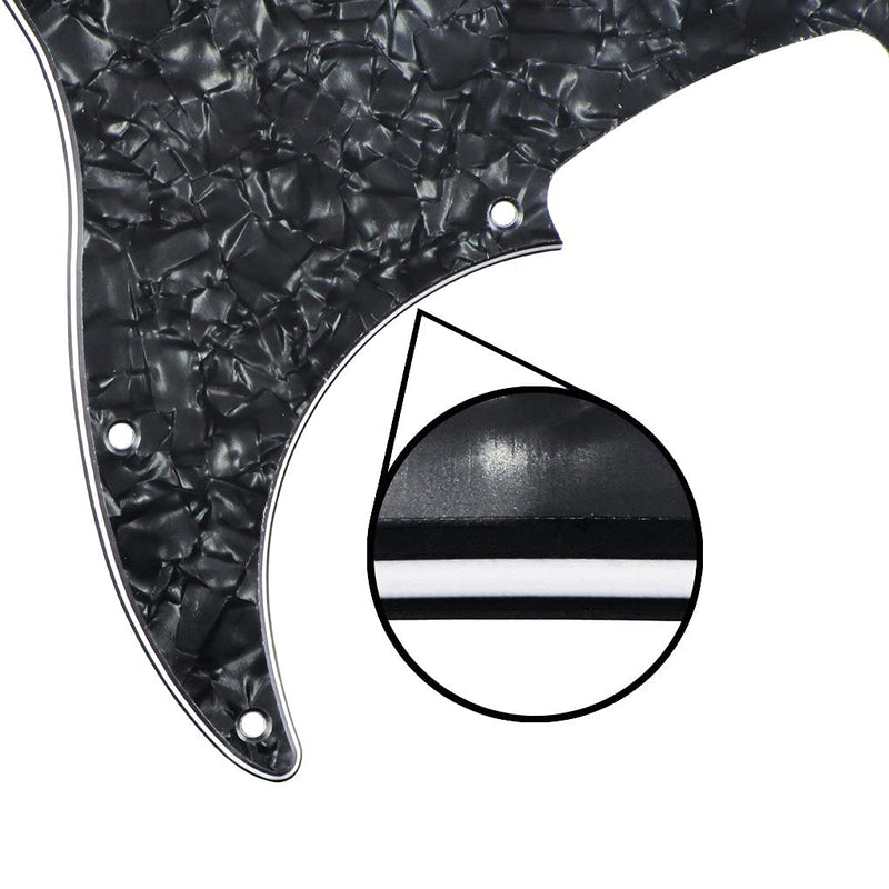 FLEOR P Bass Pickguard Guitar Scratch Plate Pick Guard for 4 String American/Mexican Standard Precision Bass Style, 4Ply Black Pearl