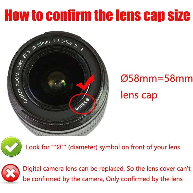|| 58mm Lens Cap for Panasonic Lumix G Vario 12-60mm f/3.5-5.6 ASPH. Power O.I.S. Lens, Panasonic Lumix G Vario 14-140mm f/3.5-5.6 ASPH. Power O.I.S. Lens and More Ø58 mm Lens Cap