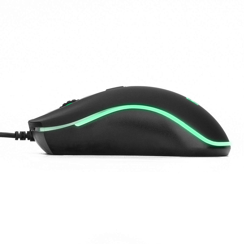 Rii RM105 Wired Mouse,Computer Mouse with Colorful RGB Backlit,2400 DPI Levels,Comfortable Grip Ergonomic Optical ,USB Wired Mice Support Windows PC, Laptop,Desktop,Notebook,Chromebook (1 Pack)