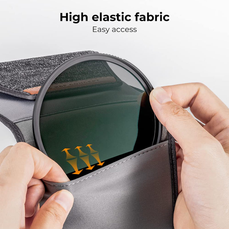 K&F Concept Lens Filter Pouch, Lens Filter Case 3 Pocket Professional Photography Filter Holder Belt Bag Pouch Water-Resistant and Dustproof for Filter Up to 62mm S