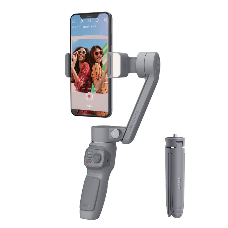 [AUSTRALIA] - Zhiyun Smooth-Q3 Gimbal Stabilizer for Smartphone Android Cell Phone iPhone Zhi yun q 3-Axis Handheld Gimble Stick w/Tripod Stand LED Fill Light for Tiktok YouTube Vlog Video Kit Face/Object Tracking Standard 