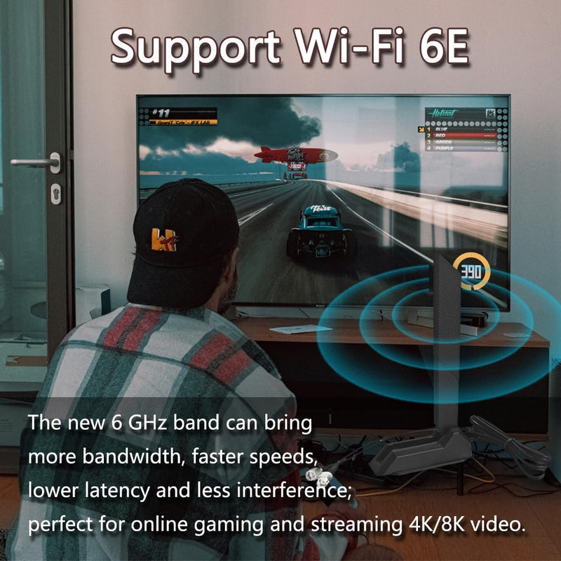 ZAHARA 2.4/5.8/6GHz RP-SMA Tri Band WiFi 6E Antenna for ASUS ROG Strix B550-F Gaming WiFi II/B550-PLUS/Prime B450M-A II/ROG Strix B650-A B650-PLUS B650E-F B550-A B760-I Z690-I Z790-Plus Z790-A Z790-E NF1204-W3