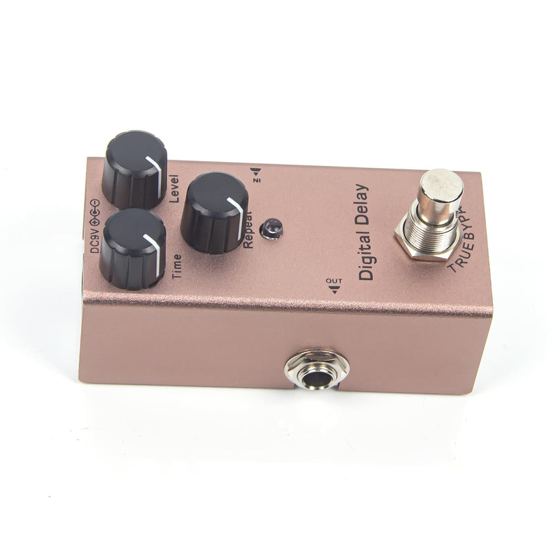Digital Delay Electric Guitar Effects Pedal - Mini Size, True Bypass, Noise Reduction, Aluminum Alloy, 9V DC Power, 20ms-600ms Delay