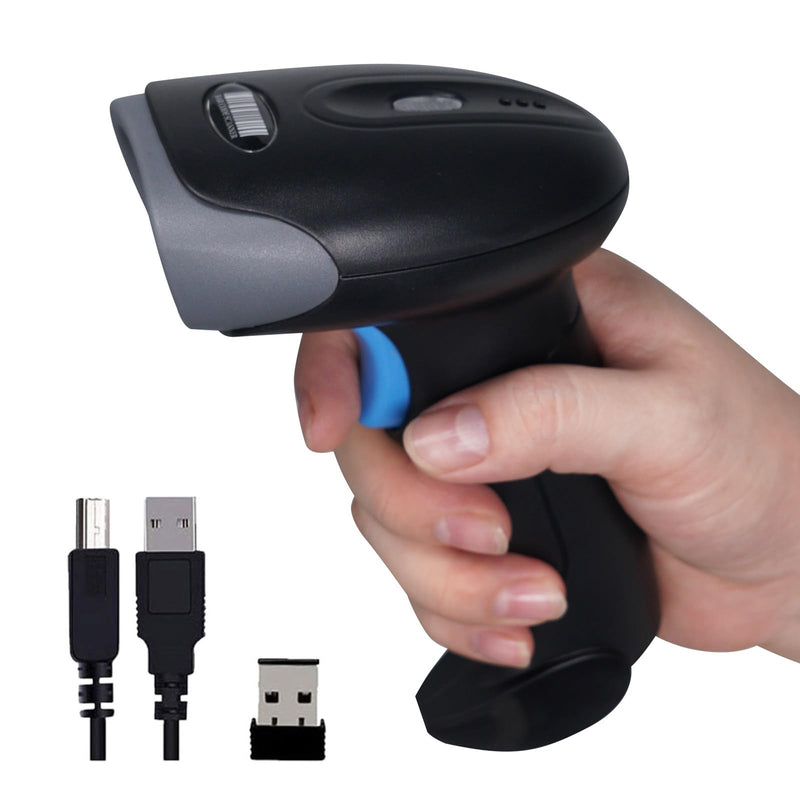 1D 2D QR Barcode Scanner Wireless, Handheld Cordless Bar Codes Reader with 2000mAh Battery for Mobile Payment, Convenience Store, Supermarket, Warehouse Inventory U27-W Wireless