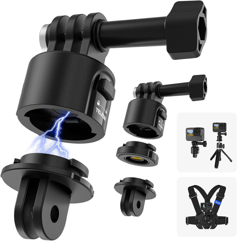 TELESIN 59in Long Selfie Stick Tripod for GoPro, 360 Ball Joint Extension Pole Monopod Handle Grip for Go Pro Max Hero 13 12 11 10 9 Insta360 X3 X4 Ace Pro DJI Action 5 Pro 3 4 Osmo Pocket 3 Accessory 360 Selfie Stick Tripod