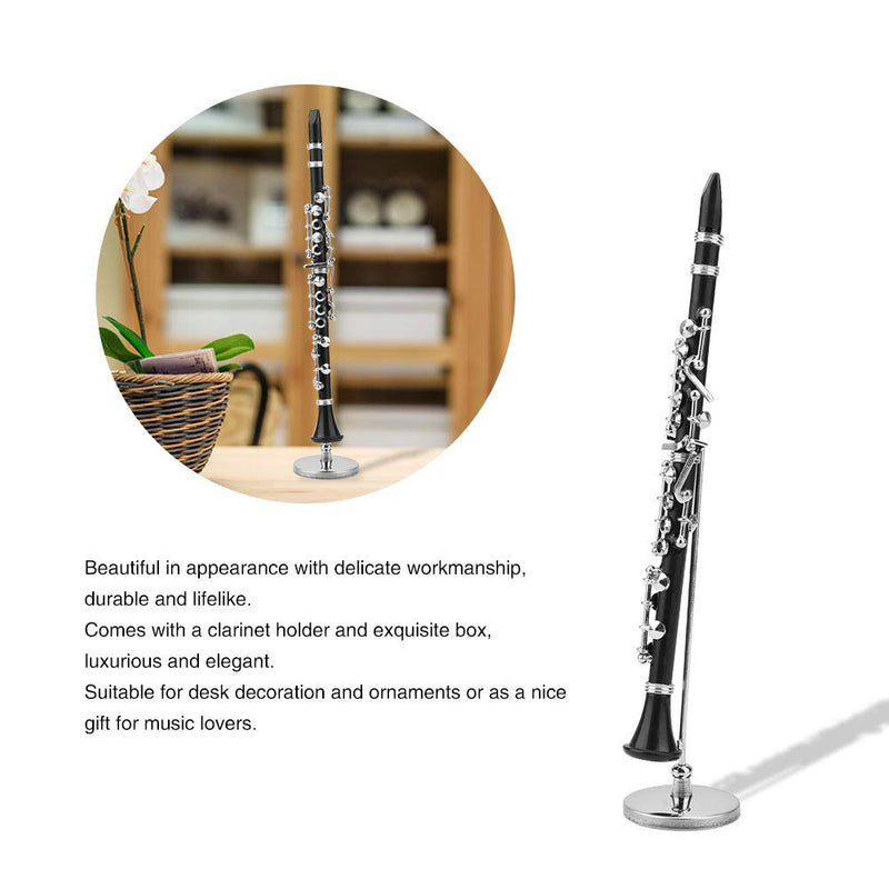 Clarinet Music 16Cm Miniature Black Clarinet Musical Instrument Brass Miniature Clarinet Model With Box For Dollhouse Music Home Room Decoration