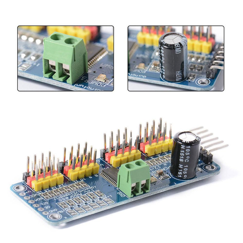 PCA9685 PWM Motor Driver 16 Channel 12-Bit PWM IIC Module for AR Duino Robot Control Electronic Expansion Sector Pack of 2