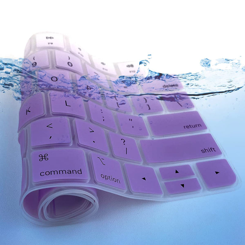 Keyboard Cover for Apple iMac 24 Inch Magic Keyboard Cover with Touch ID, Thinnest Keyboard Skin for 2022 2021 iMac 24 Model A2449 A2450, iMac Magic M1 Chip Keyboard Accessories-Glpurple Gradualpurple