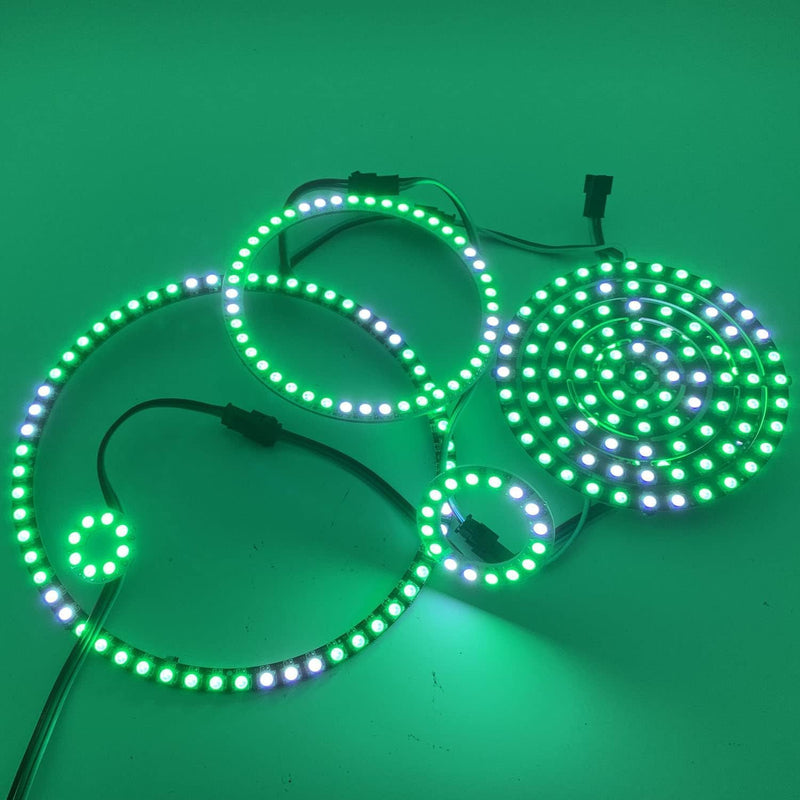 [AUSTRALIA] - WS2812B 8/16/24/35/45/60/241 LED Pixel Ring Addressable LED Module WS2812 IC RGB Full Colour Round LED Circle DC5V (60 LEDs, Black) 60 Leds 