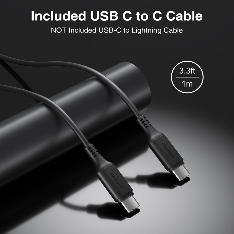 Nekteck 45W 2-Port USB-C Car Charger, PD 3.0 & QC 3.0 Fast Charging | USB-IF Certified for Safe, Stable Charging, Includes 3.3ft Cable, Compatible with MacBook Air/Pro, iPad, and iPhone 16/17