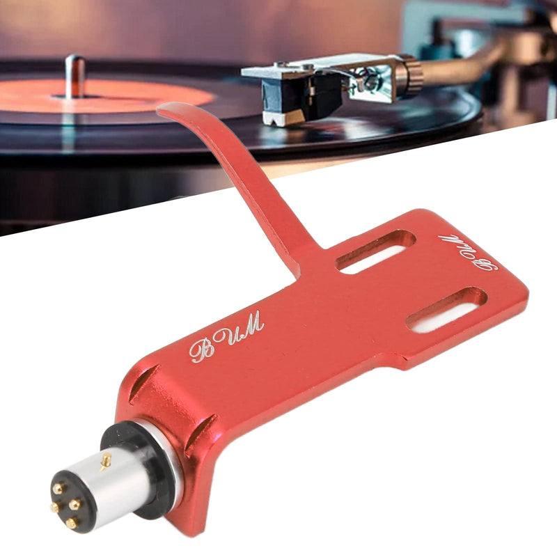 Hilitand Universal Phonograph Head Shell,Phonograph Turntable Headshell,Aluminum Alloy Headshell Cartridge Keeper, Stand Stand,for Record Players (red)