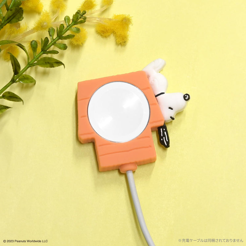 Gourmandies SNG-787B Peanuts Snoopy Apple Watch Genuine Charging Cable Compatible Silicone Cover Dog House Doghouse